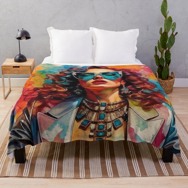 Item preview, Glamour Watercolor Muse - Bold Metallic Fashion Portrait designed and sold by AiDigitalSanctum.