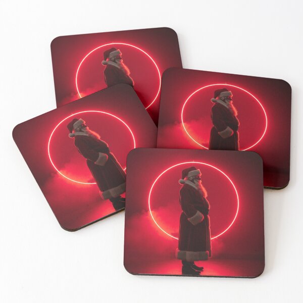 Item preview, Moody Neon Santa Silhouette – A Modern Festive Icon designed and sold by PixelVibe782.