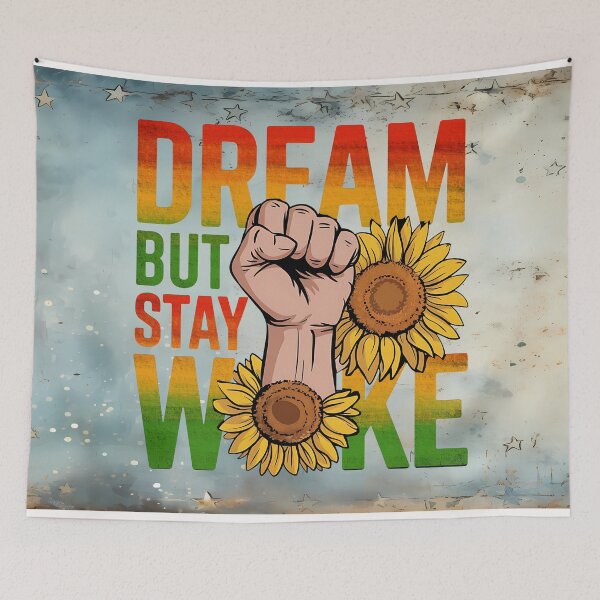Item preview, Dream But Stay Woke – Empowerment Fist with Sunflowers designed and sold by MysticOzzy.