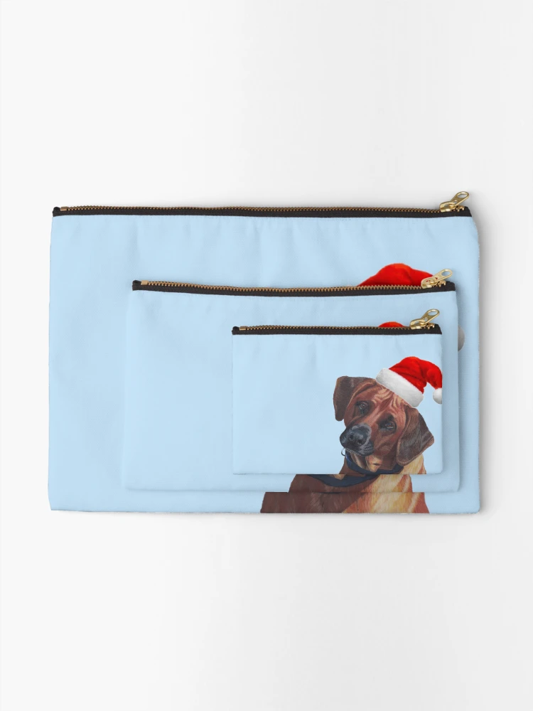Thumbnail 2 of 4, Zipper Pouch, Christmas Rhodesian Ridgeback designed and sold by cathyscreations.