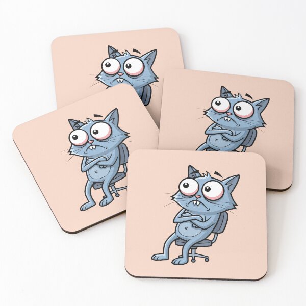 Item preview, grumpy cartoon cat on office chair designed and sold by Animepic222.