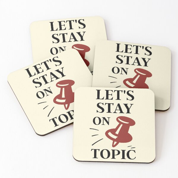 Item preview, Let's Stay On Topic – Funny Pushpin Reminder Design designed and sold by Imaginationbeyond.
