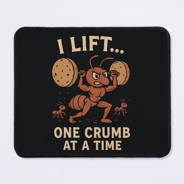 Item preview, Muscle Ant Lifting Crumbs – Funny Fitness Gym Cartoon designed and sold by SidTastic .