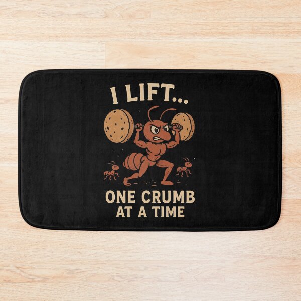 Item preview, Muscle Ant Lifting Crumbs – Funny Fitness Gym Cartoon designed and sold by SidTastic .