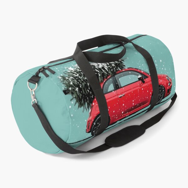Item preview, Red Fiat 500 Abarth with Christmas Tree designed and sold by blackdogshop.