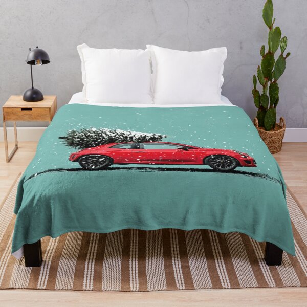 Item preview, Red Fiat 500 Abarth with Christmas Tree designed and sold by blackdogshop.
