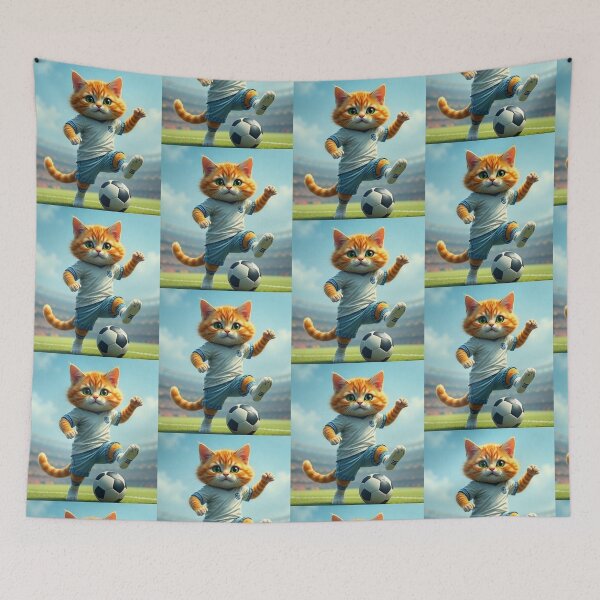 Item preview, Footballer Cute cat designed and sold by Dogandesighn.