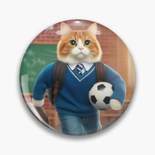 Item preview, Football-loving student cat designed and sold by Dogandesighn.