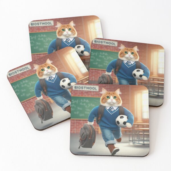 Item preview, Football-loving student cat designed and sold by Dogandesighn.