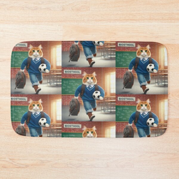 Item preview, Football-loving student cat designed and sold by Dogandesighn.