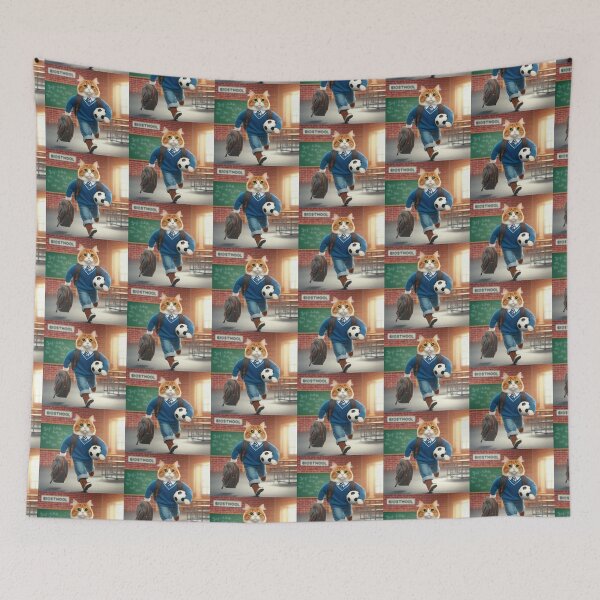 Item preview, Football-loving student cat designed and sold by Dogandesighn.