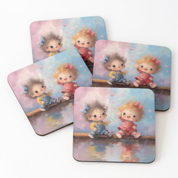 Item preview, just a pair of cute twins designed and sold by Cushion-Crafts.