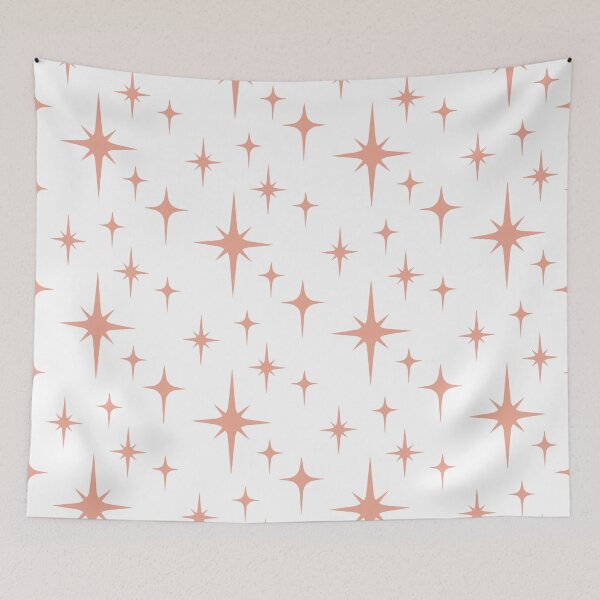 Item preview, Retro1950s Mid Century Modern White & Pink Atomic Starburst designed and sold by RetroMaggie.