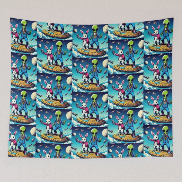 Item preview, Cute alien and bunny rap dancing designed and sold by Dogandesighn.