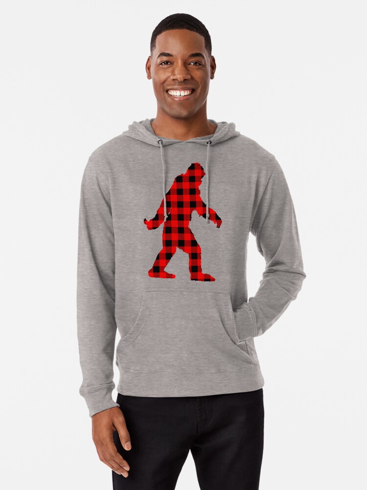 Red black best sale checkered hoodie