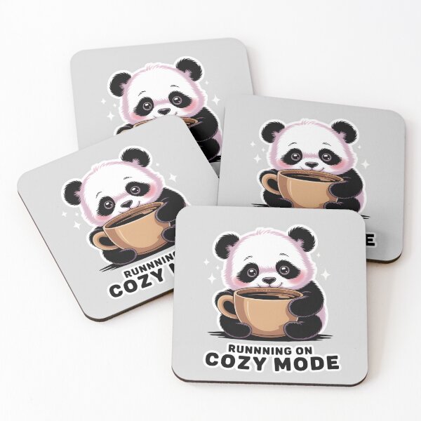 Item preview, Cute Cozy Panda Coffee Mode – Kawaii Coffee Lover Gift – Adorable Panda Drinking Coffee Design designed and sold by SoftyDesigns.