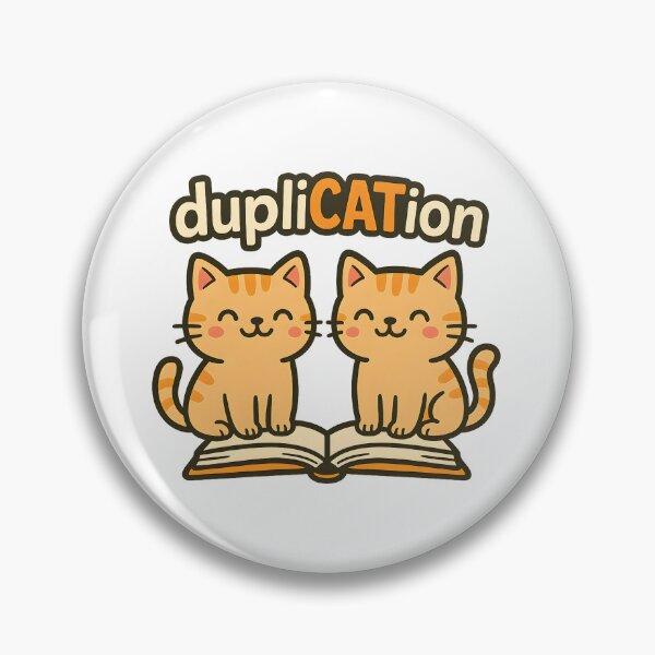 Item preview, dupliCATion – Cute Double Cats on Book | Funny Cat Pun Design designed and sold by SVALANART.