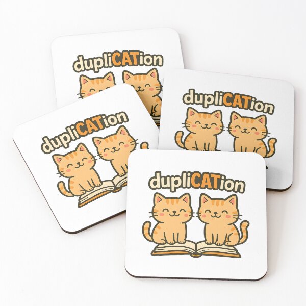 Item preview, dupliCATion – Cute Double Cats on Book | Funny Cat Pun Design designed and sold by SVALANART.