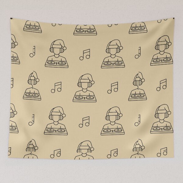Item preview, Christmas DJ Minimal Notes Pattern designed and sold by VibrArtco.