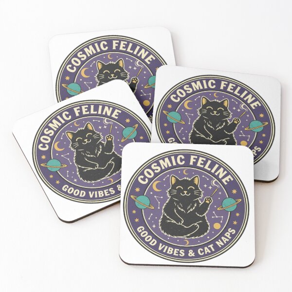 Item preview, Cosmic Feline Good Vibes & Cat Naps designed and sold by Erbearen.