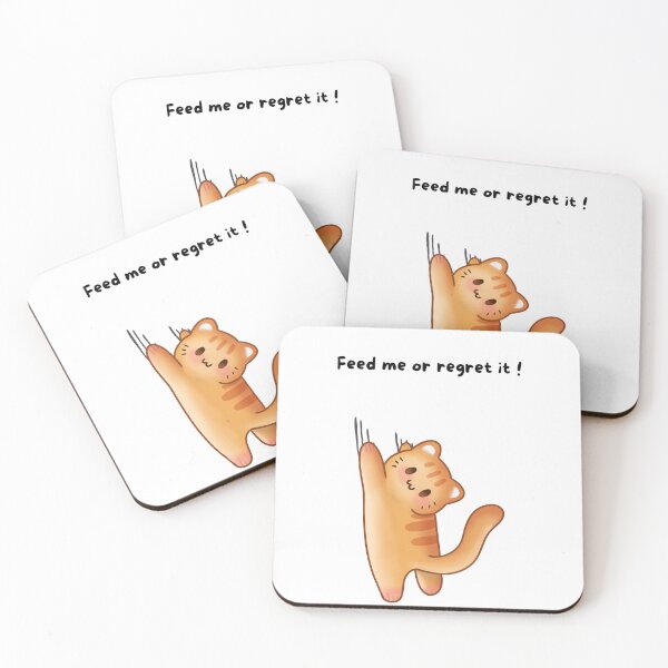 Item preview, Cute Kawaii Cat - Feed me or Regret It !!! designed and sold by FlorianDIY.