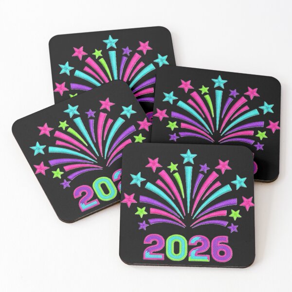 Item preview, New Years 2026 Retro Fireworks and Stars Design designed and sold by MandalynnInk.