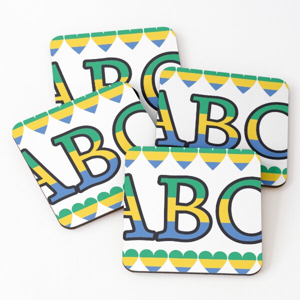 Item preview, Gabon Flag Letters And Hearts designed and sold by TheIconSmith.