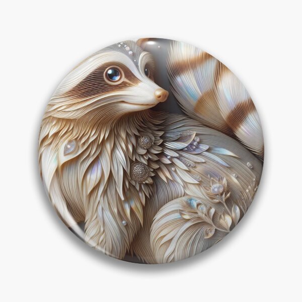 Item preview, Whimsical Raccoon with Pearlescent Fur designed and sold by purplesensation.