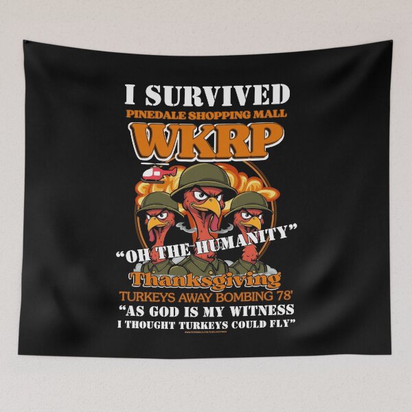 Item preview, WKRP Turkey Drop Thanksgiving Pinedale Mall Turkeys Away Bombing 78' designed and sold by theflandonian.