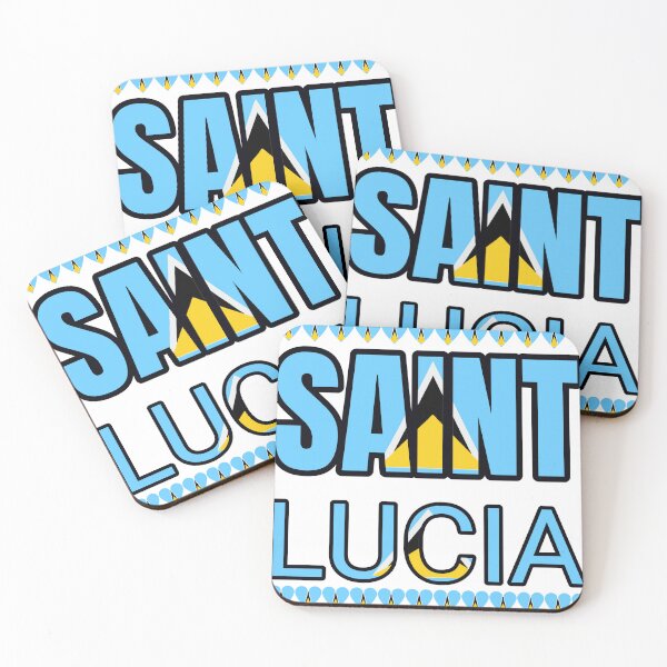 Item preview, Saint Lucia Flag Letters And Hearts designed and sold by TheIconSmith.