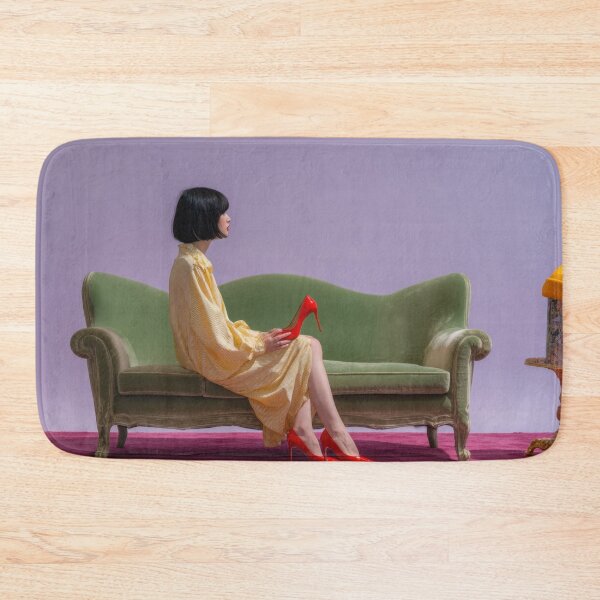 Item preview, Fashion model poses on green sofa designed and sold by anytka.