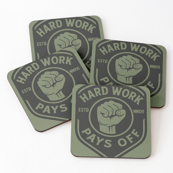 Item preview, Hard Work Pays Off – Vintage Workwear Badge Motivation Design designed and sold by johnExpress02.