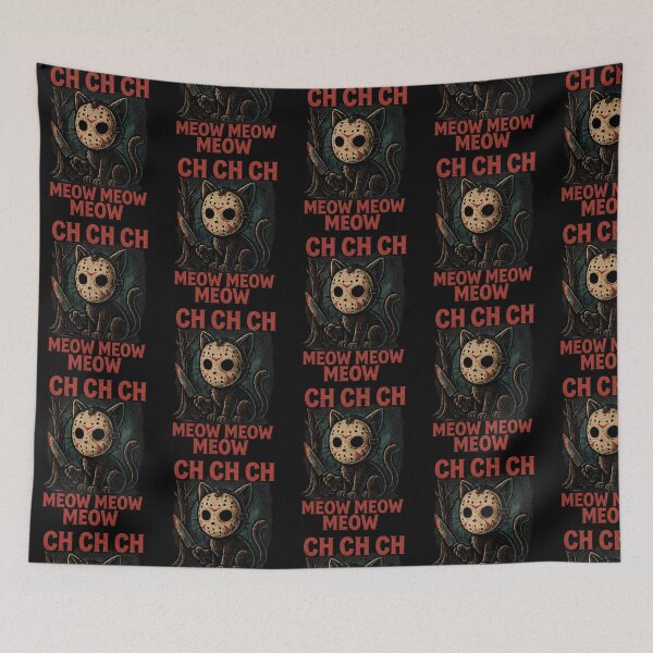 Item preview, Ch Ch Ch Meow Meow Meow  Funny Cat Horror Halloween Grunge designed and sold by amari-hesia.