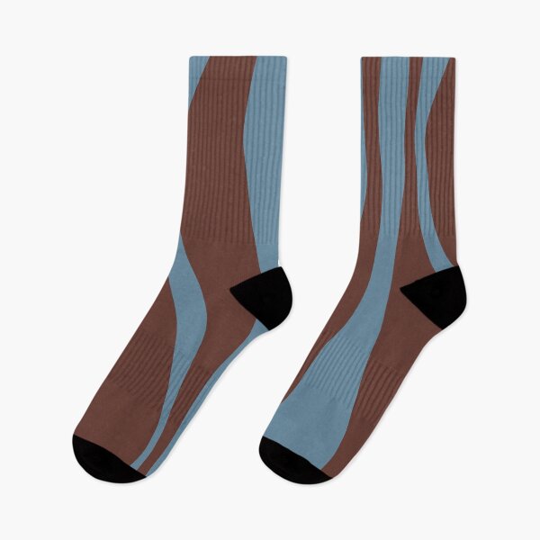 Item preview, Mid-Century Modern Retro Lounge Striped Ogee Pattern Brown and Blue designed and sold by kierkegaard.