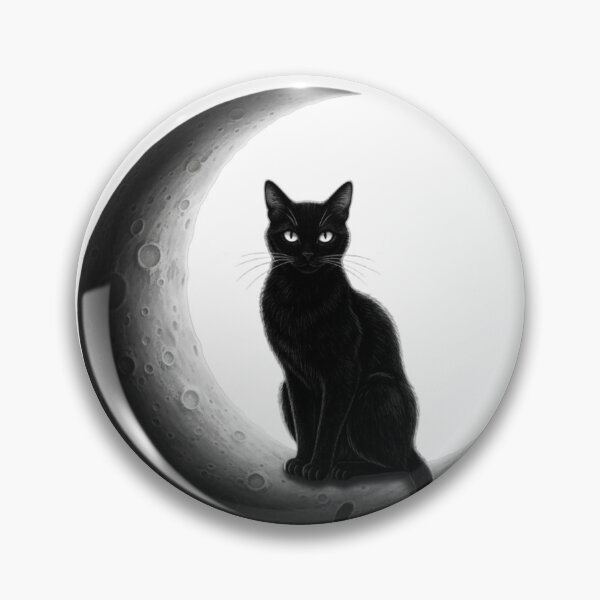 Item preview, Cat and the moon designed and sold by GiftiqueNook.