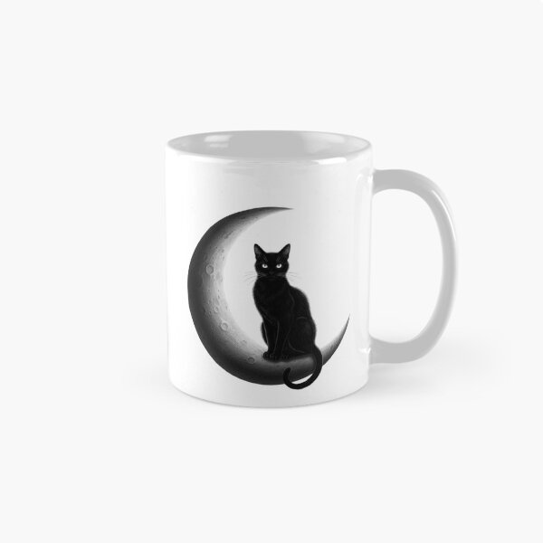 Item preview, Cat and the moon designed and sold by GiftiqueNook.