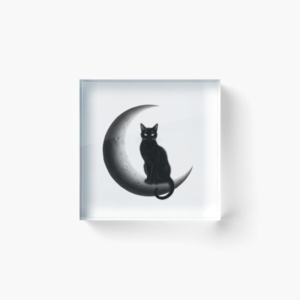 Item preview, Cat and the moon designed and sold by GiftiqueNook.