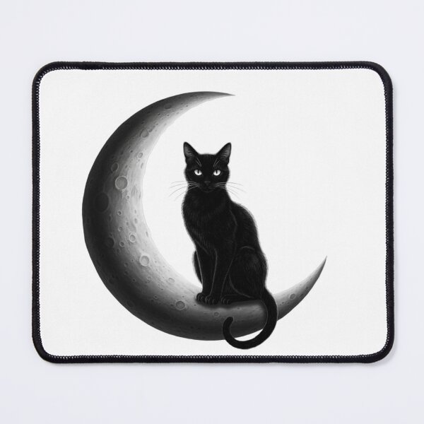 Item preview, Cat and the moon designed and sold by GiftiqueNook.