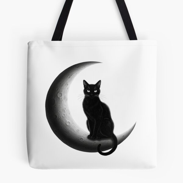 Item preview, Cat and the moon designed and sold by GiftiqueNook.