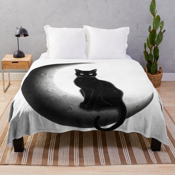 Item preview, Cat and the moon designed and sold by GiftiqueNook.
