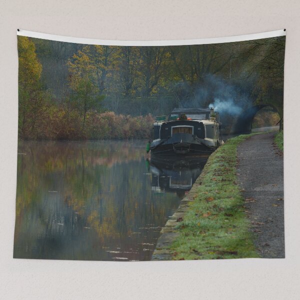 Item preview, Calm Canal Morning — Smoke Rising by the Towpath | Real Mindset Studio designed and sold by Real Mindset Studio.