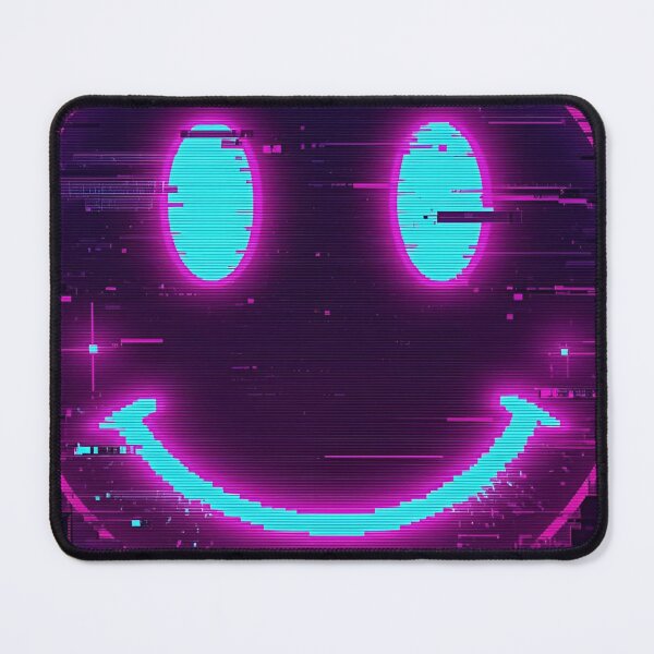 Item preview, Glitchy smiley face, hot pink and cyan 6 designed and sold by Neon G.