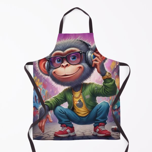 Item preview, Cool Hip Hop Monkey with Headphones and Graffiti Street Art designed and sold by Pixel Pout.