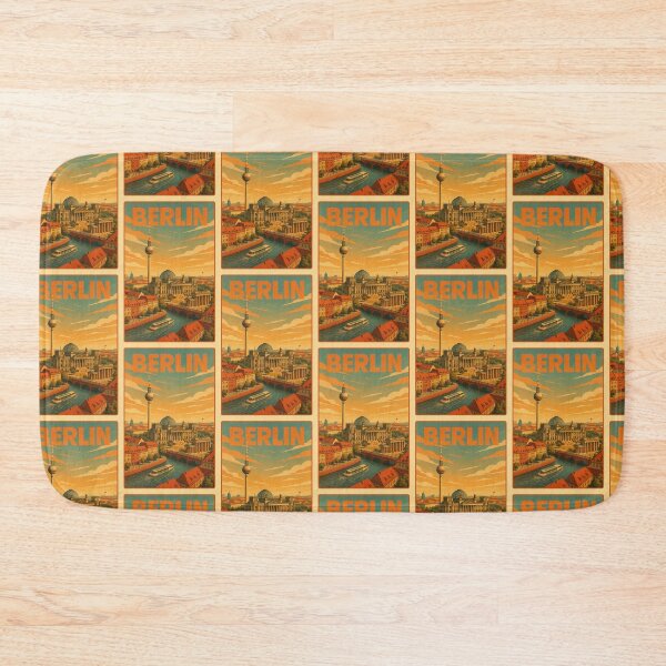 Item preview, URBAN RETRO DREAMS - BERLIN Skyline Reichstag, TV Tower & Brandenburg Gate designed and sold by Earth Celebration Designs.