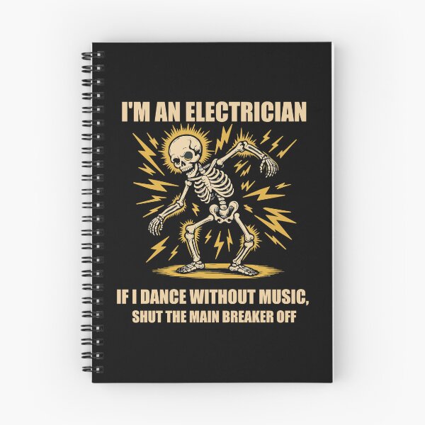 Item preview, Funny Electrician Skeleton Design – Electric Shock Humor Shirt – “If I Dance Without Music, Shut the Main Breaker Off” – Electrician Gift for Tradesmen & Electrical Workers designed and sold by BrainBubbleArt.