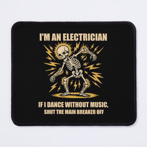 Item preview, Funny Electrician Skeleton Design – Electric Shock Humor Shirt – “If I Dance Without Music, Shut the Main Breaker Off” – Electrician Gift for Tradesmen & Electrical Workers designed and sold by BrainBubbleArt.