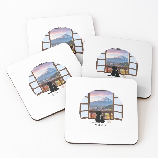 Item preview, Serenity Window – Japanese Cat & Mount Fuji Aesthetic designed and sold by JA-1994.