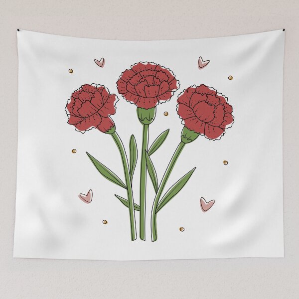 Item preview, Three red carnations with black contour designed and sold by OM-lova.