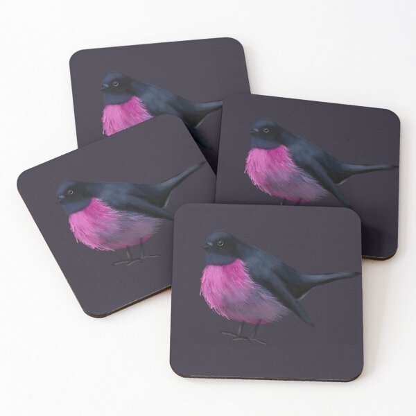 Item preview, Pink Robin – Petroica rodinogaster Illustration designed and sold by creativevandal.