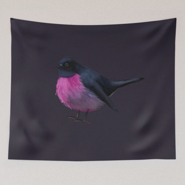 Item preview, Pink Robin – Petroica rodinogaster Illustration designed and sold by creativevandal.